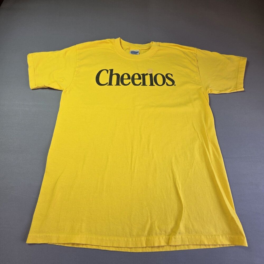 Gildan Activewear Ultra Cotton Heavyweight T Shirt L Yellow Cherrios Graphic